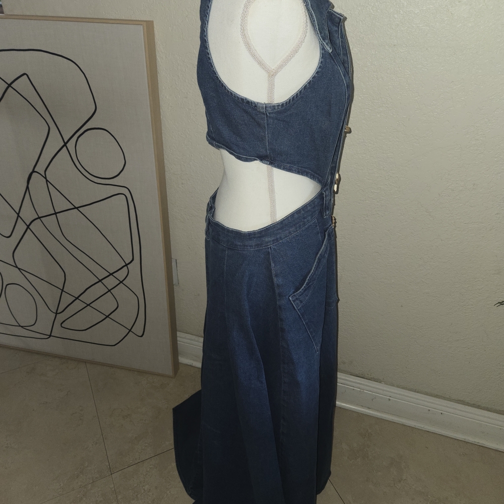 Urban Revino Denim Cutout Maxi Dress - Blue size 10 - Picture 6 of 12